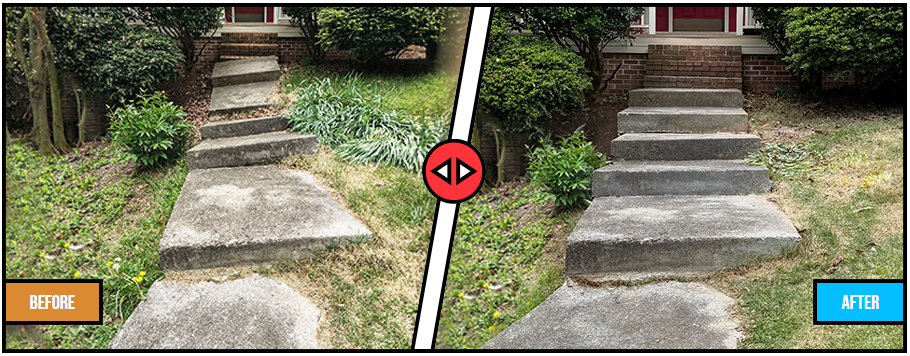 Concrete leveling before & after